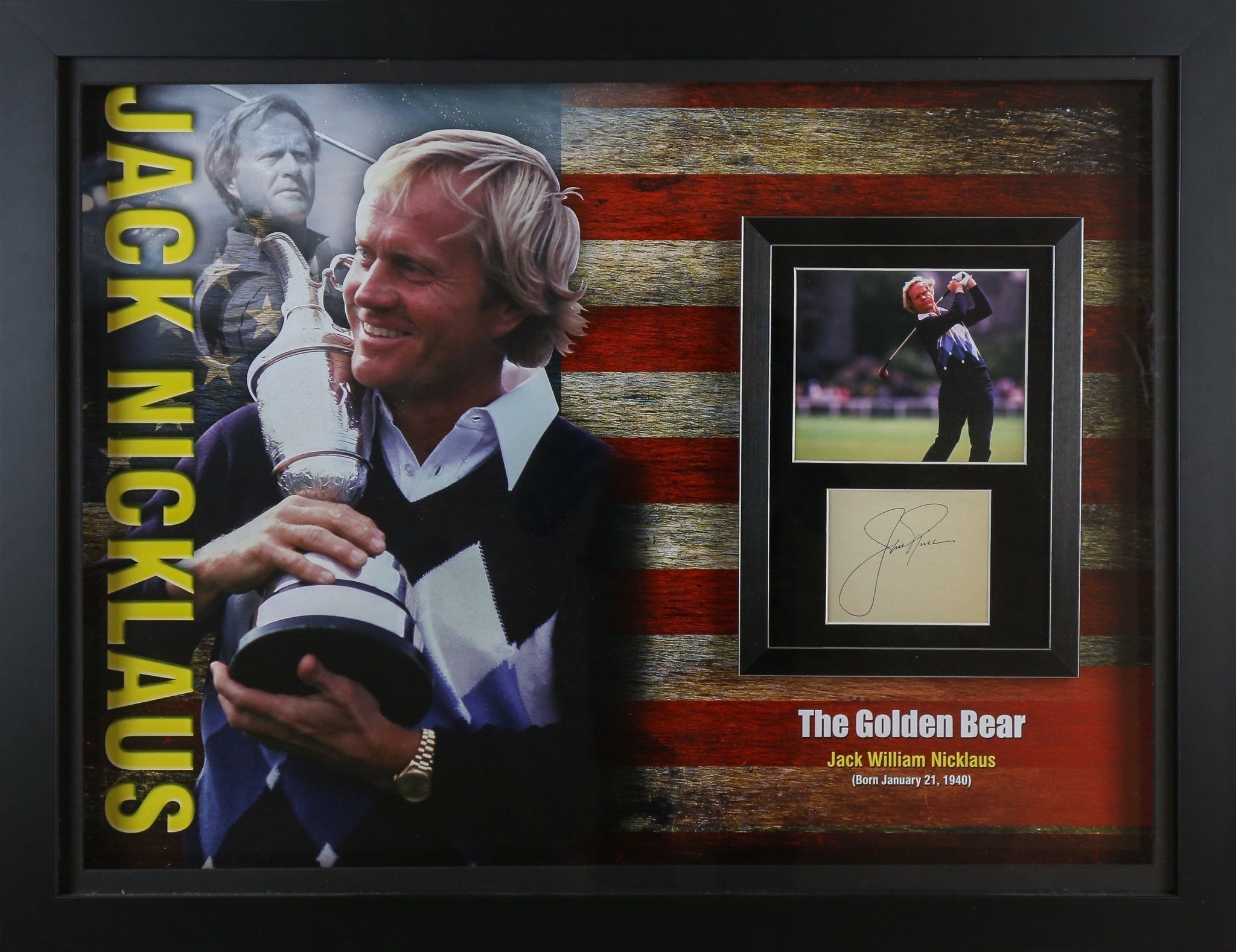 Jack Nicklaus Signed Whitecard Framed Display - Memorabilia Framers Shop